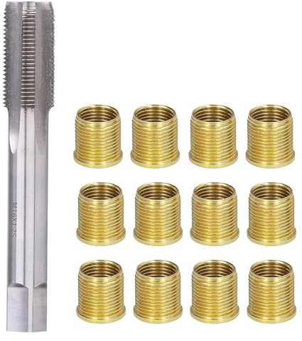 Reparaturwerkzeuge für Zündkerzengewinde, Gewindebohrer, Hochgeschwindigkeitsstahl Zündkerzen Einsätzen M14 x 1,25-Einsätze aus Metall von Kfz für Benzin motoren und M16 x 1,25 Hahn Kit Kfz-Motoren