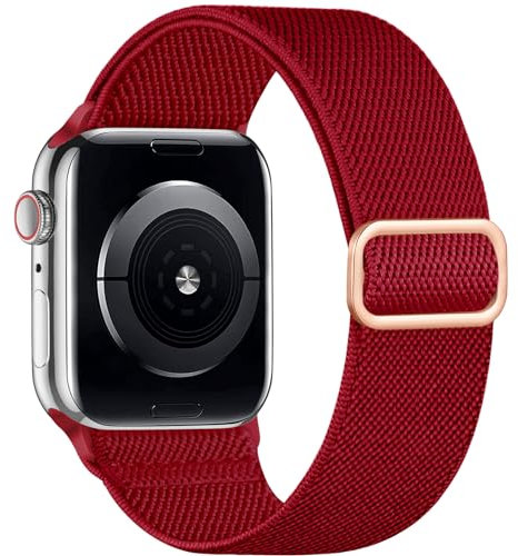 SNBLK Correa elástica Solo Loop compatible con Apple Watch Se de 44 mm, 40 mm, 41 mm, 45 mm, 38 mm, 49 mm, 42 mm, para mujeres y hombres, correa deportiva elástica de nailon suave para iWatch Series