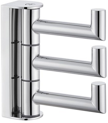 Angle Simple Towel Hook for Bathroom, SUS 304 Stainless Steel Foldable Robe Towel Holder, Wall Coat Hook, Polished Chrome