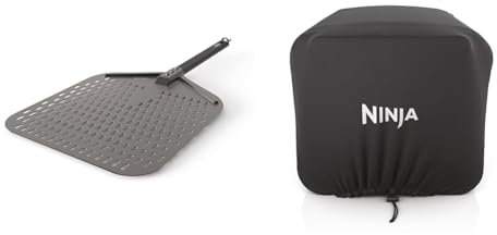 Ninja Holzfeuer Pizzaschaufel & Ofenabdeckung für Outdoor-Ofen OO101UK - Schwarz, Aluminium & Polyester, Perforiert, Wasserfest, Holz, Freistehend, Zubehör
