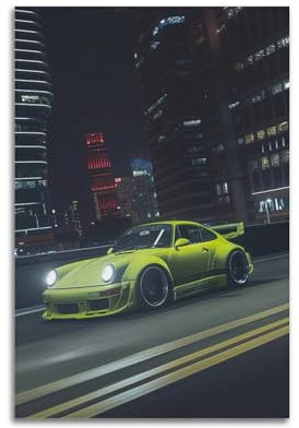 YRNQ Klassisches Sportwagen-Poster 930 911 Turbo RWB Vintage-Rennauto, dekoratives Gemälde, Leinwand, Wandkunstwerke, Bild, 40 x 60 cm