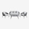 SKLUM Gartenset mit 2-Sitzer-Sofa, 2 Sesseln und Couchtischen aus Aluminium und geflochtenem Seil Arhiza