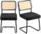 VEVOR Rattanstuhl Moderner Gartenstuhl mit Armlehne, 2 STK. Polsterstuhl mit Rattanrückenlehne, Garten Balkon Terrasse Stapelstuhl Gartensessel Wohnzimmer, Schlafzimmer, Lesezimmer Schwarz