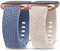 TOYOUTHS 2 Stück Boho Floral Gravierte Armband kompatibel mit Fitbit Versa 2/Fitbit Versa/Versa Lite Armband Frauen Männer Weich Silikon Sport Loop Ersatzarmbänder für Versa 2, Blue/Polarstern
