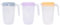 Plastic 2.25 Litre Multi Purpose Jug with Coloured Lid for Water Picnic Juice (Set of 3 Fresh Colours)