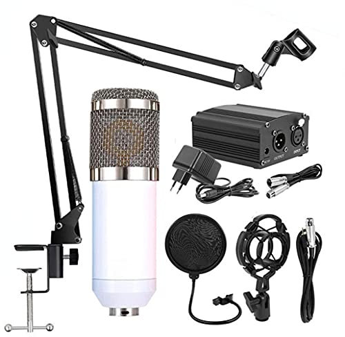 UHJKLA Condenser Microphone With USB Cable Recording Microphone Kit PC Mics With 48V Phantom Power Supply, Boom Scissor Arm Stand With Shock Mount Profession
