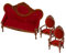 ERINGOGO 3St Pfirsichfarbener Sessel Retro Sofa Vintage Sofa Toy puppenstubenmöbel dekoringe Mini-Hausbedarf Mini-Sofa-Requisite winzige Hausmöbel zartes Mini-Sofa Puppencouch Holz rot