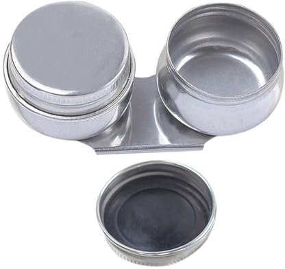 BESPORTBLE Stainless Steel Dual Jar Paint Palette Cups for Efficient Oil Mixing Portable Cleaning Container for Artists for Brush Washing and Blending Professional Art