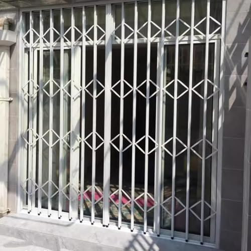 Fenstergitter Einbruchschutz Große Fenstersicherungen Im Erdgeschoss, Einbruchschutz, Teleskop-Innenschiebetür mit Einbruchschutz, Kindersicherheits-Fenstergitter Aus Metall, Weiß(1700mmx2300mm)