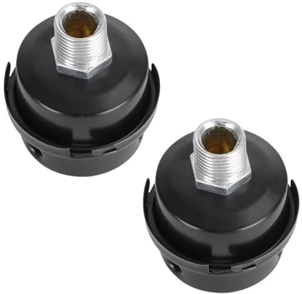 2PCS Black Iron Air Compressor Intake Filters Noise Muffler Silencer 1/2 Male Thread Air Cleaner for Blowers Boilers