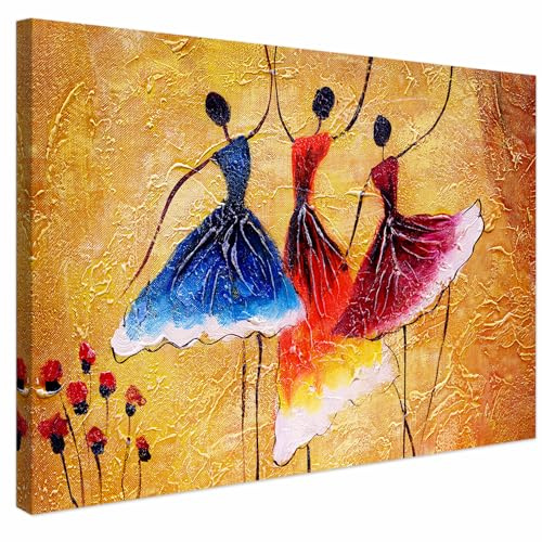 AREDE Bilder Wanddeko auf Leinwand Spanische Tänzer Art Decor Wohnzimmer Deko Zimmer Wandbilder Modern Bild | 90 x 60 cm | Fertig zum aufhängen