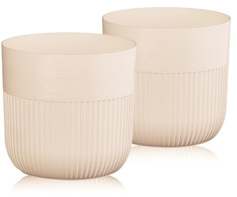 Tymar Blumentopf, Übertopf, 2er-Pack_Luca Petit (ø 14 cm; Vanille)