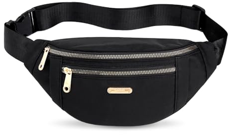HMCEY Sac Banane,Sacoche Banane de Randonnée,Fanny Pack Waist,Bum Bag Belt,Sacs De Poitrine Réglable,Sac Ceinture Voyage,Sacoche à Bandoulière Sport pour Outdoor, Shopping, Usage Quotidien - Noir