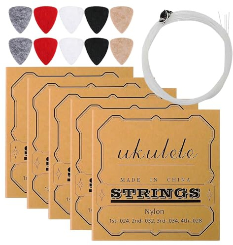 Ukulele Strings - Nylon, Playing Strings Tight Fit Performance | Durable Tuning Stability Replacement String Set For Soprano Concert Ukulele, Ukuleles Accessory Set For Professionals, Concerts