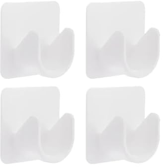NFEKLFI crochet adhesif mural 2 à 20 crochets de fixation for tringle rideau douche, adhésifs robustes et réglables, avec clip suspension mural accessoires salle bain(2Pair(4PCS) white)