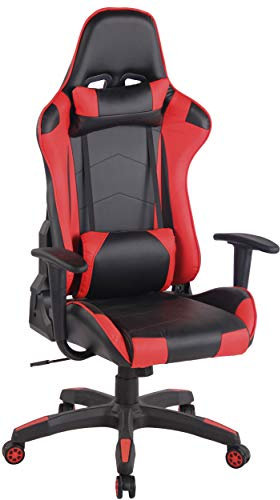 CLP Gaming Bürostuhl Miracle Mit Kunstlederbezug | Höhenverstellbarer Gamingstuhl Mit Leichtlaufrollen Erhältlich, Farbe:schwarz/rot