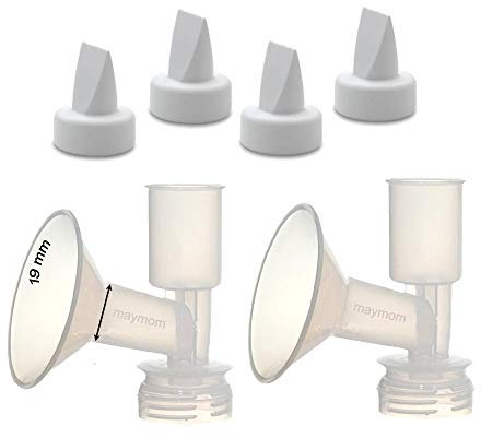 Maymom Non-Insert, One-Piece Small Flange Kit Compatible with Ameda Purely Yours, Ultra Breastpump (Flange 19 mm XS, Extra Samll), with Duckbill; Not Original Ameda Flange or Duckbill