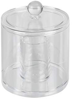 axentia Wattestäbchen-Box, runder Wattestäbchen-Behälter, Ø 10 cm, H 12,5 cm