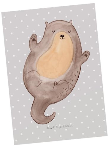 Mr. & Mrs. Panda Postkarte Otter Umarmen - Geschenk, Ansichtskarten, Ansichtskarte, glücklich, Hallo, gut Gelaunt, spruchkarte, Seeotter See, Optimistisch, Grußkarte, Postkarten