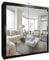 SLIDING WARDROBE 4U Double Mirror Sliding Door Wardrobe with LED LIGHT 90/120/150/180/203 (Black, 203cm)