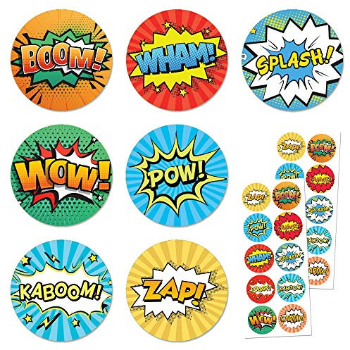200 Stück - Superhelden Sticker Aufkleber, Comic Aufkleber Kinder - 20 Blätt, 40mm