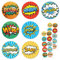 200 Stück - Superhelden Sticker Aufkleber, Comic Aufkleber Kinder - 20 Blätt, 40mm