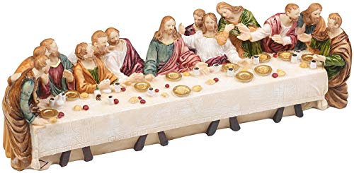 PEARL das letzte Abendmahl: Deko-Abendmahlszene aus Polyresin, mit 13 handbemalten Figuren (Polyresin-Figur Weihnachten, das letzte Abendmahl aus Resin, Weihnachtsartikel)