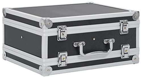 vidaXL Waffenkoffer mit 2 Schlüsseln Gewehrkoffer Pistolenkoffer Jagdkoffer Universalkoffer Alukoffer Aluminium Alu ABS Schwarz 31x26x15,2 cm