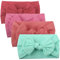 Lazzboy Haarband Baby Stirnband Mädchen Bowknot Turban Headwrap Knot Neugeborenen Säugling Kleinkind Festes Bogen 4pcs Zusätze Headwear(B)
