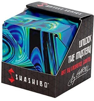 Shashibo Formwechsel-Box – Preisgekrönter, patentierter Zappelwürfel mit 36 Seltenerdmagneten – lässt Sich in über 70 Formen verwandeln (Mystic Ocean)