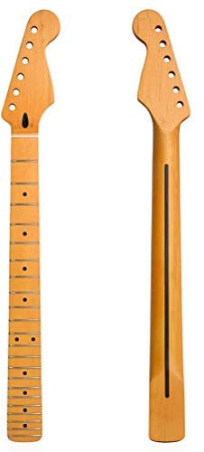 Akemaio E-Gitarren-Hals-Replacement 22 Bünde Ahorn Griffbrett Gitarren-Hals-Ersatz Holz DIY Gitarre