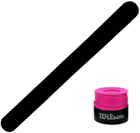 ZRZ Protector Pala de Padel Transparente Rugoso Pack de Protectores + Overgrip Wilson Pro - Cinta Protectora Funda Pala de Padel Multigranulada Silicona Resistente (1 Negro + Over Rosa Liso)