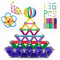 Jokooan Magnetisch Bausteine, 136 Stücke Magnetische Sticks Baustein Spielzeug, Kinder Intelligenz Lernspielzeug und Gehirn Training Set für Erwachsene und Kinder
