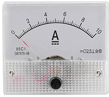 WANGCL Mini amperometro analogico a corrente, professionale, durevole, 2,5 precisione, voltmetro analogico, voltmetro, voltmetro corrente CC 85, corrente analogica C1 (DC 0-10A)