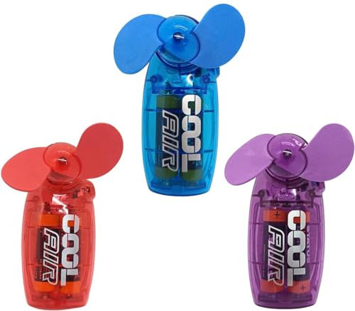 Faqrah 3x New Mini Portable Pocket Hand Held Fan Cool Air Travel Fan Batteries Included UK