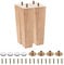 sourcing map Furniture Legs, 8 Inch(200mm) Set of 4 Square Solid Wood Couch Legs Chair Table Feet Sofa Support Replacement Parts, with Accessories, Light Brown