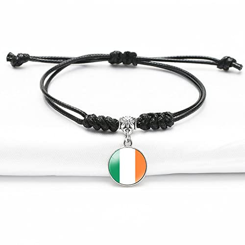 Seil Gewebtes Armband,Trendy Creative Irish Flag Art Verstellbares Armband Armband Schmuck Accessoires Geschenk Trendy Casual Spiritual Charm Bangles Kind Paar Geschenke Für Frauen Und Männer,S