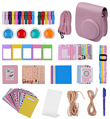 Andoer 12-in-1 Instant Camera Accessories Bundle Kit Compatible with Fujifilm Instax Mini 11 Including Camera Bag/Camera Strap/Photo Album/Photo Clips/Photo Frame/Hanging String/Stickers/Pen/Filters