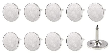 METALLIXITY 100Stk Polsternägel Eisen Flachkopf Druckstift für Möbel 9.5x10x1.2mm Silberton