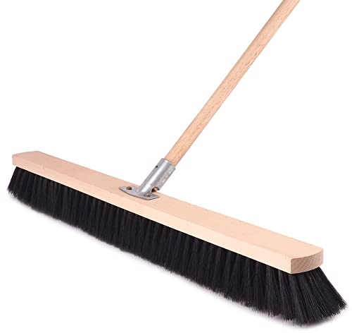 Bauster® - Balai robuste pour la maison - 1000 mm - Avec manche de 150 cm - Balai industriel - Balai de jardin - Balai pour routes et trottoirs - Balai extérieur