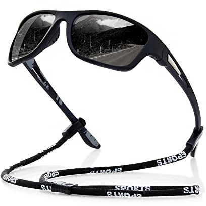 suoso Polarized Sports Sunglasses for Men: UV400 Protection Glasses Wrap Around Goggles for Driving Fishing