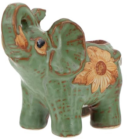 Veemoon Ceramic Elephant Flower Pot Small Ceramic Elephant Cute Succulent Planter Elephant Flower Pots Glass Terrariums for Plants Succulent Terrarium Small Terrarium Succulent Plants Pot