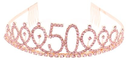 Beavorty 1stk Strass-stirnband Mit Kamm Tiara Zum 50. Geburtstag Kristall Geburtstag Tiara Strass Prinzessin Alles Zum Geburtstag Für Frauen Nummer So Gut Braut Geburtstagshut Jahrgang