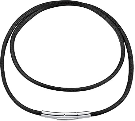 FindChic Colliers Cuir Cordon en Collier pour Pendentif Femme Homme Chaîne Noir/Marron Ras de Cou Épaisseur 2/3mm Waterproof Boutton Rotatif avec Fermoir Acier Inoxydable Longueur 40cm-75cm