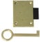 Amig - Serrure Encastrée pour Meuble | Entrée à 40 mm | Livrée avec Clé à Gorge | Système de Fermeture pour Tables, Armoires et Petits Meubles | Laiton Doré Mat