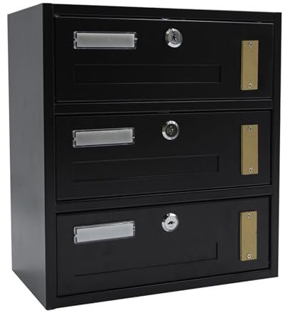 La zappa Cassetta postale condominiale da muro buca lettere componibile Made in Italy (Antracite, 3 Posti)