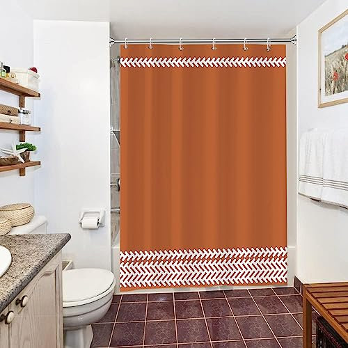 Uiiooazy Duschvorhang 150x180cm, Duschvorhang Boho Style Terracotta Modern Minimalistisch Duschvorhänge Anti Schimmel Stoff Waschbar Wasserdicht Polyester Bad Vorhang mit 10 Haken für Badezimmer