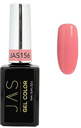 JAS Gel Polish Nude Neutral Colours Gel Nail Polish, Nude pink, Light, blush, Pale pink,Long Lasting, Chip Resistant, UK distributor 15 ml (Coral Pink 156)