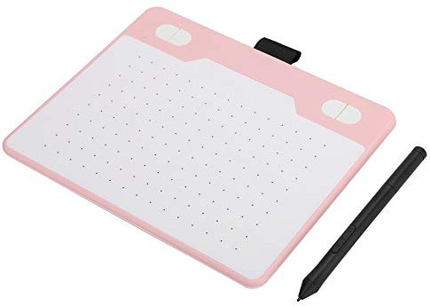 ASHATA Mesa de Dibujo, Tableta de Dibujo Gráfico Tableta de Dibujo Gráfico Digital Tablero de Almohadillas de Escritura Portátil con Lápiz óptico sin Batería, para, para OSX (Rosa)