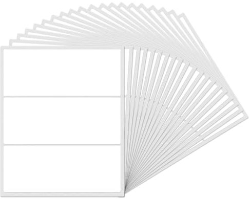 YIKIADA Weiß Rechteckig Etiketten 102 × 51 mm Selbstklebend Groß Lager Klebeetiketten Wasserdicht Aufkleber für Marmelade Beschriften Adressetiketten 60 Stück